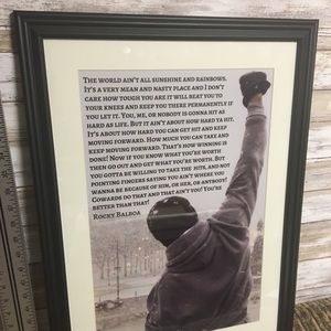 Rocky balboa framed home wall decor art 14x18